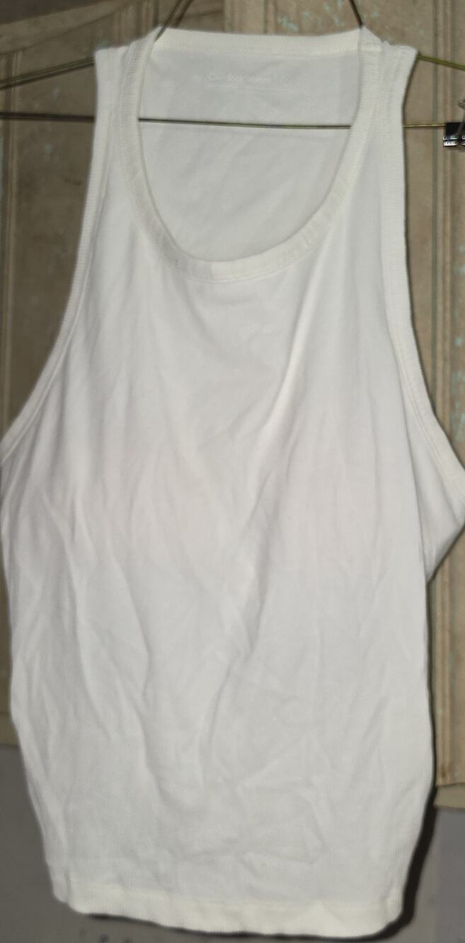 Outdoor Voices White Tank with built in bra XL NWOT side ruching READ